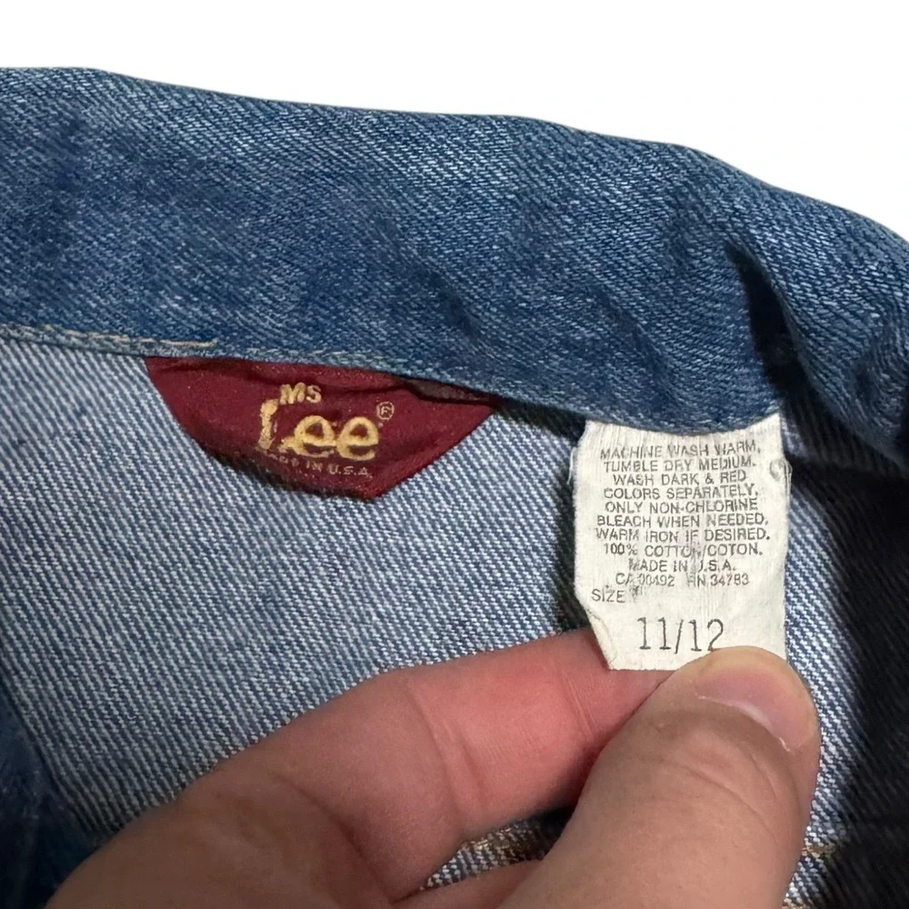 Vintage‎ 80s Ms. Lee Union Made Denim Jean Jacket Women's 11/12 Short Length